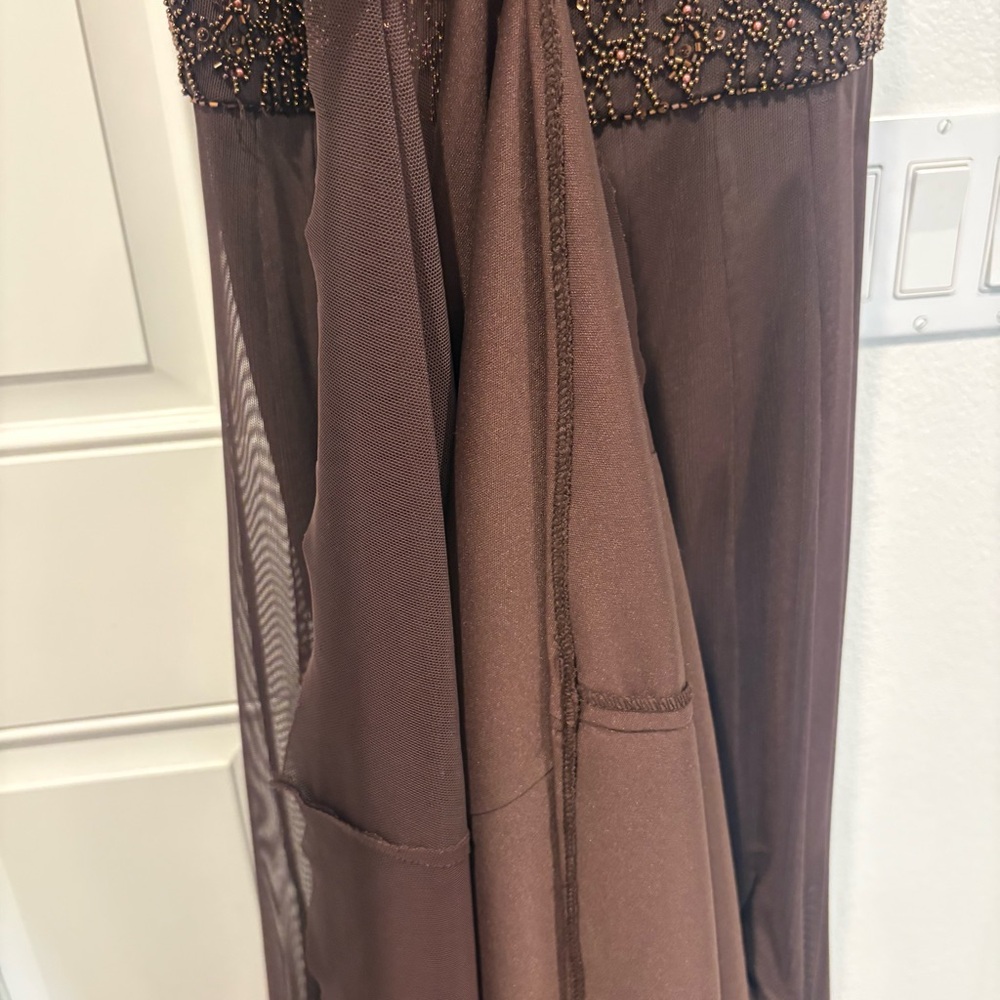 Xscape Petite women’s formal Long dress Brown Maxi Dress Size 8 P - Picture 9 of 9